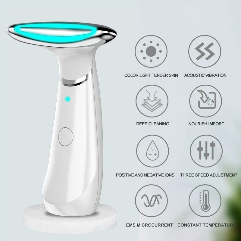 Masażer szyi Lifting twarzy Elektryczne napinanie skóry Urządzenie kosmetyczne na szyję LED Photon Beauty Instrument EMS Microcurrent