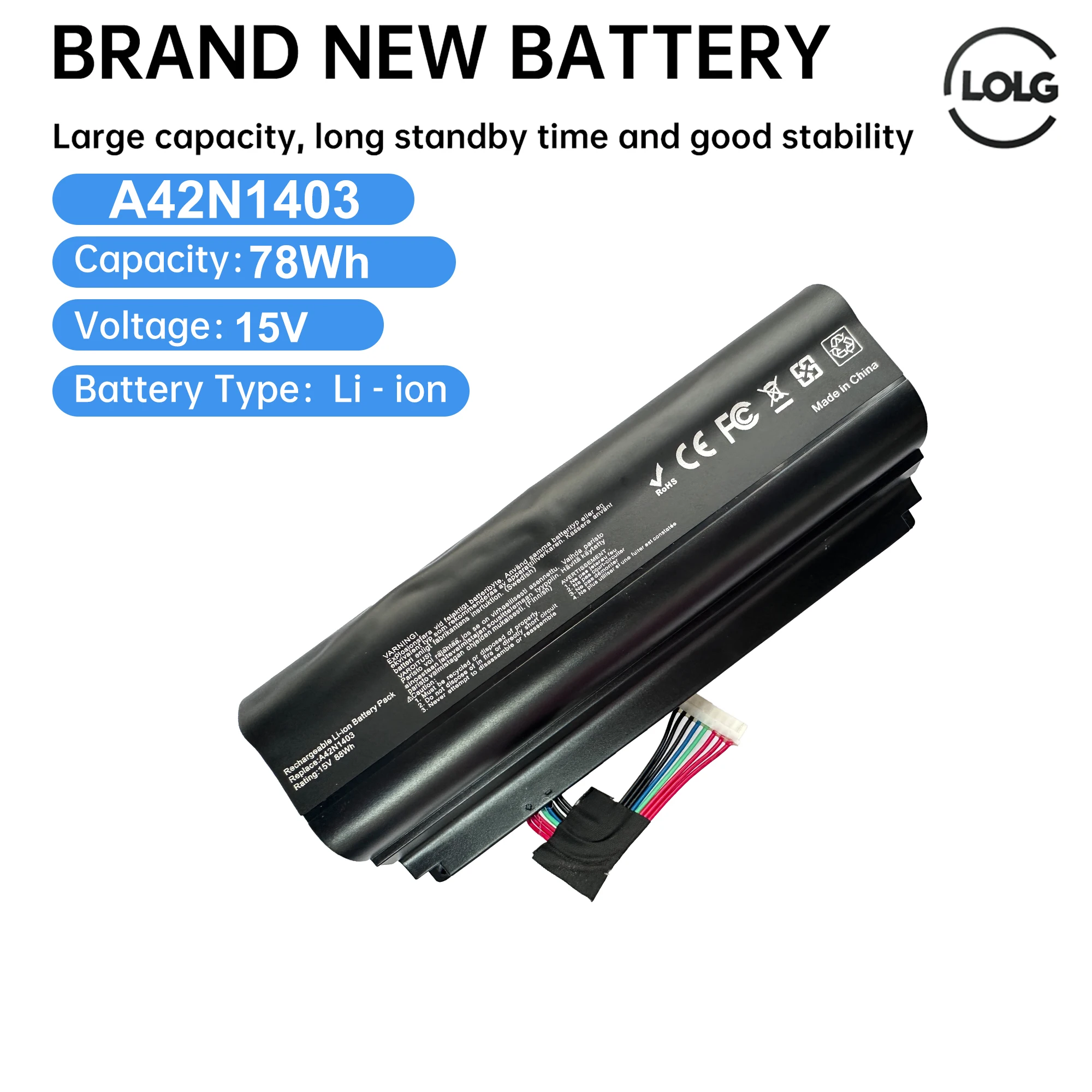 A42N1403 Battery for ASUS ROG G751JL 17.3