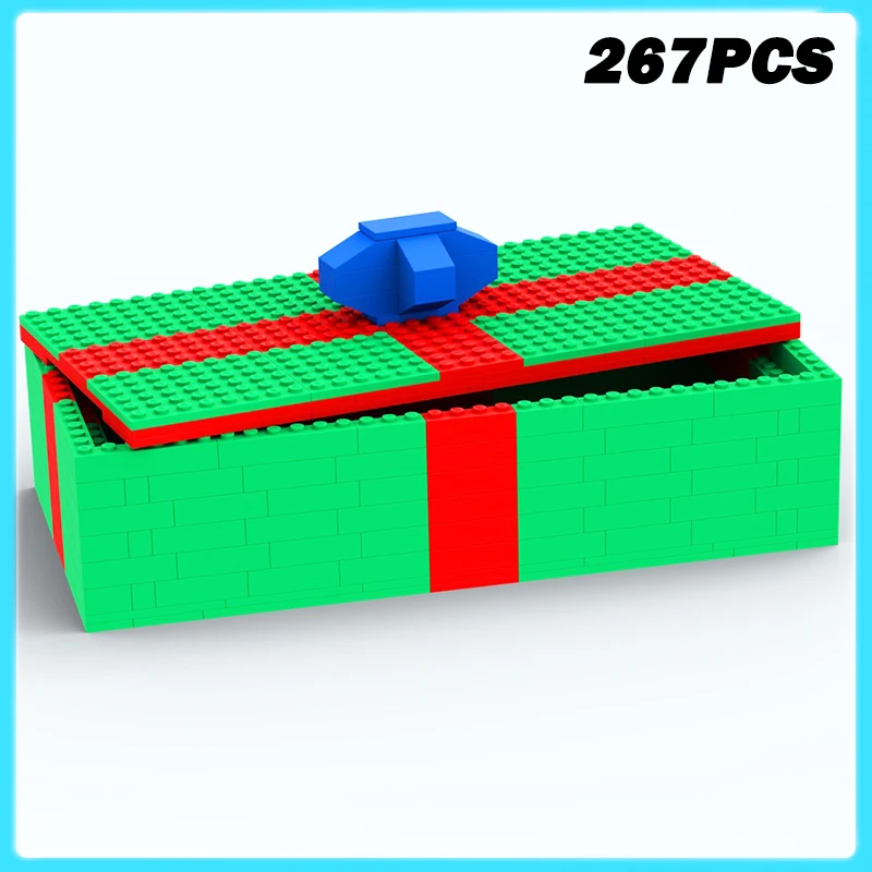 

267 шт. MOC-242764 красный и зеленый подарок на день рождения, праздник, модель строительных блоков, креативная сборка, кирпичи для детей и взрослых, Рождественская игрушка