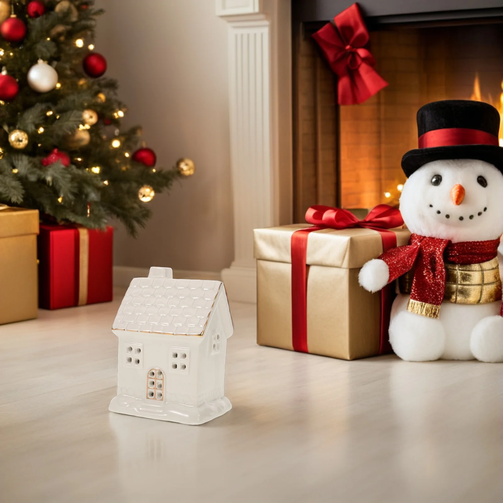 

Christmas Indoor Decor Figurines Ceramic Decorations Farmhouse Houses