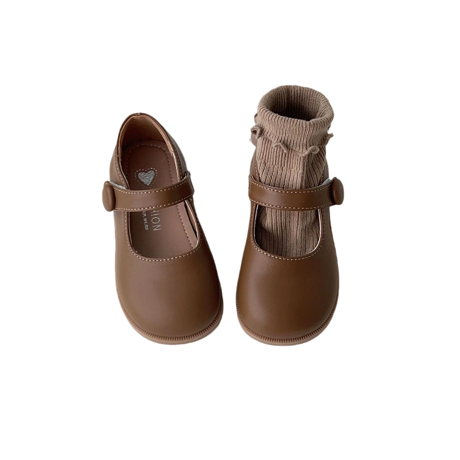 Children Leather Shoes Girls Shallow Princess Shoes Comfortable British Style Soft Sole Casual Shoes Size 23-34