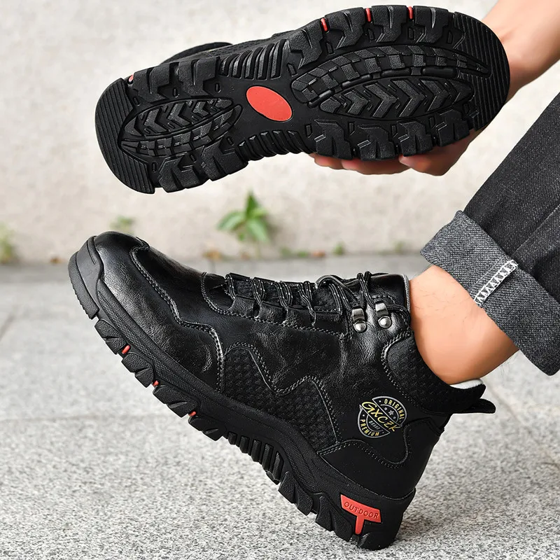 Neue Herbst Handgemachte Leder Männer Stiefel Outdoor Design Turnschuhe Mann Atmungsaktive Casual Leder Schuhe Männer Stiefeletten Herbst Plus Größe – Detail 7