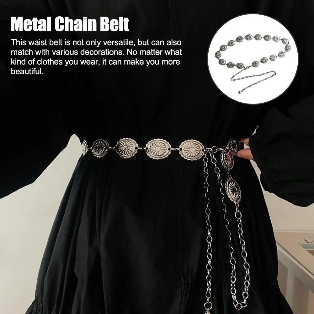 

Bohemian Ethnic Style Retro Metal Waist Chain For Women Fashion Sweater Jeans Suits Skirts Waist Chain Decor Accessories
