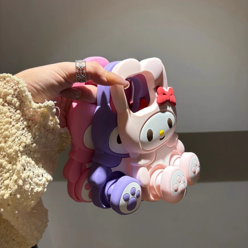 

Japanese Style Cute Silicone My Melody Phone Case for iPhone 16 Pro Max 15 Pro 14 Plus 13 12 Full Protection Cover