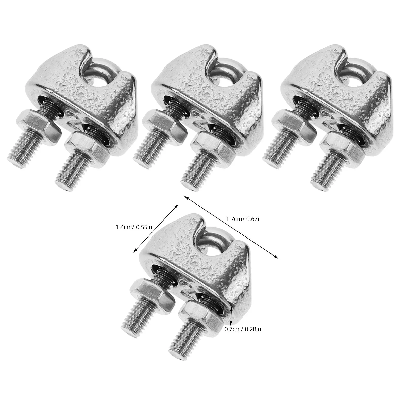 10Pcs High Strength Stainless Steel Wire Rope Clips 304 Grade U-Clamp Cable Fixing Tools for Industrial Outdoor Rope Tightening