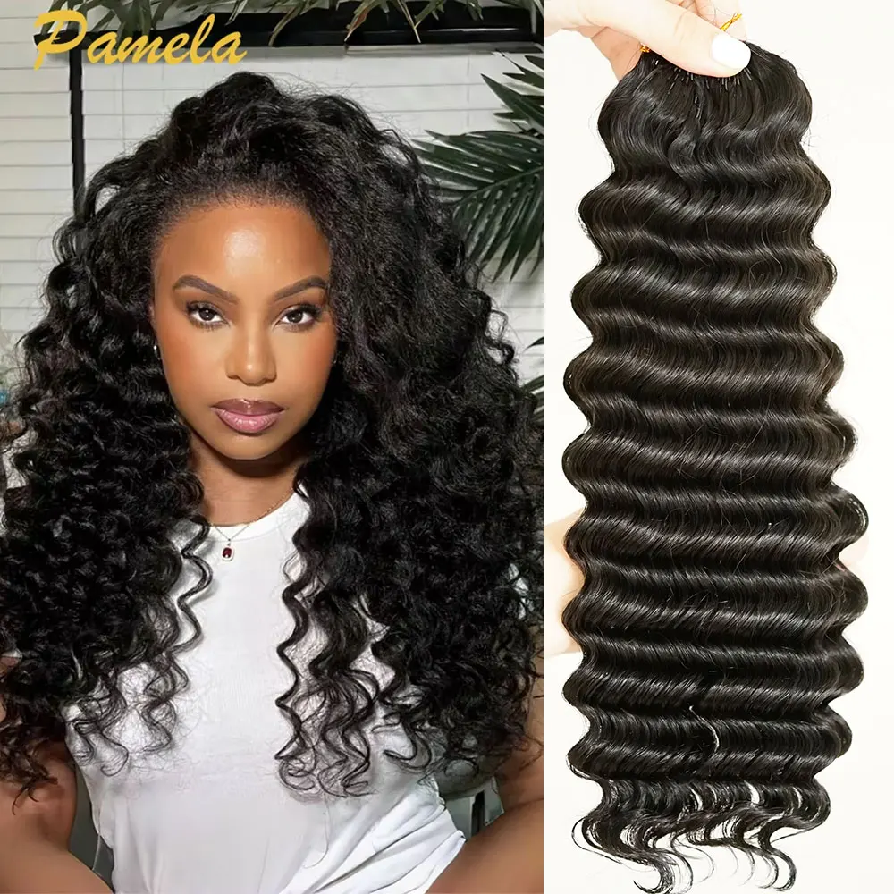 

Feather Crochet Hair Extensions Loose Deep Wave PreLooped PreSeparated Knotless Crochet Human Hair Curly For Black Women