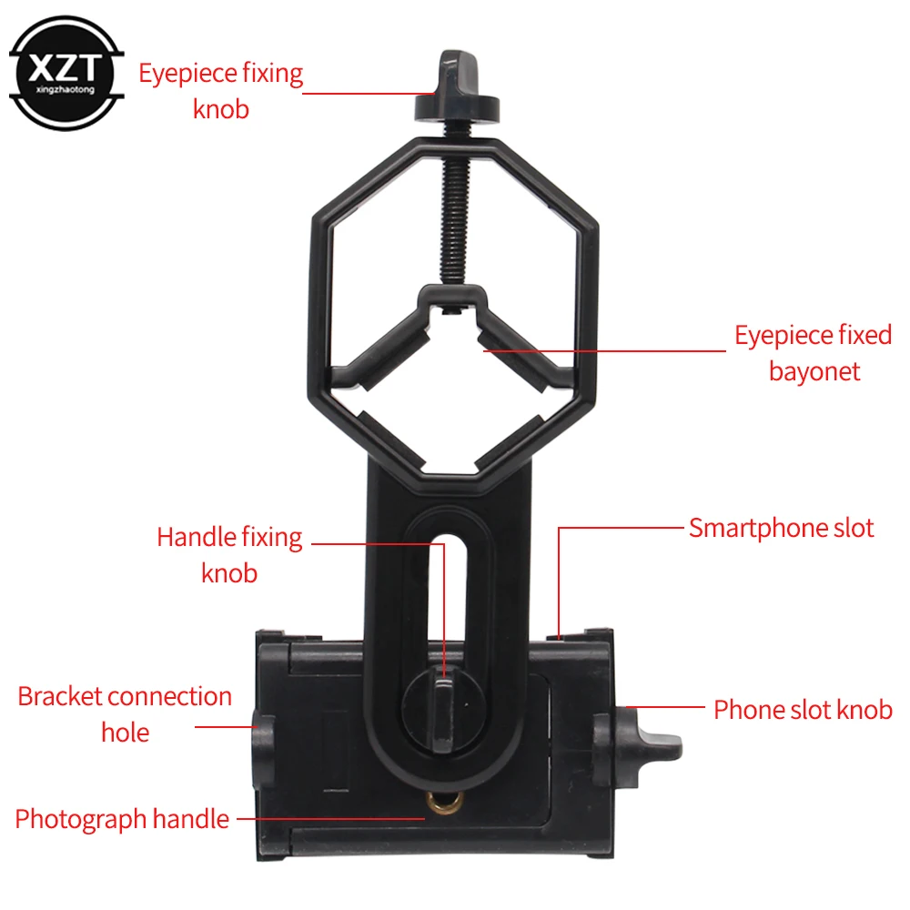 Universal Cell Phone Adapter Clip Mount Binocular Monocular Spotting Scope Telescope Phone Holder Support Eyepiece