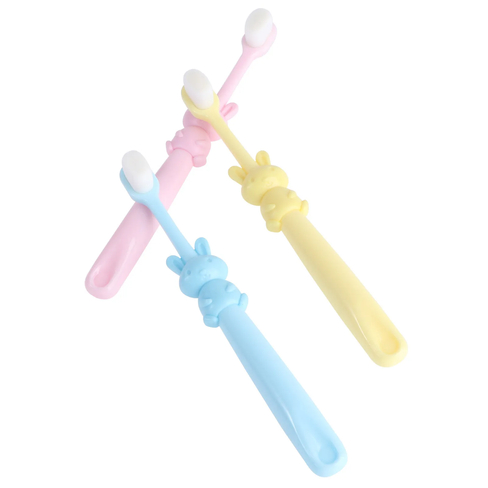 

3pcs Kids Toothbrushes Soft Bristle Small Head Ergonomic Handle Gentle On Gums Manual Children Oral Care Tool Cartoon Design For