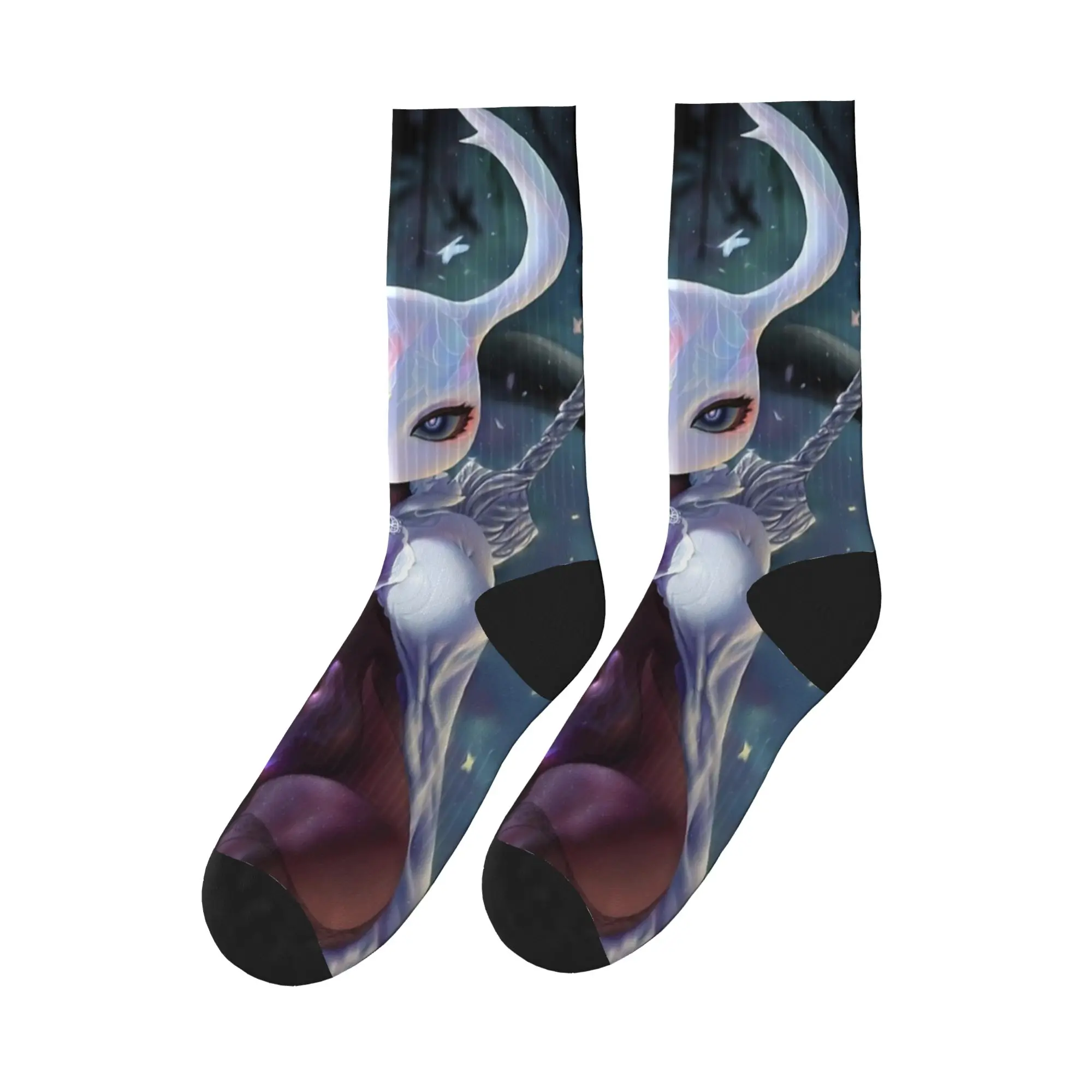 Hornet Hollow Knight Game Moonlit Allure Socks  Anti-Slip Stockings Adults Men Quality Outdoor Socks Autumn Funny Design Socks