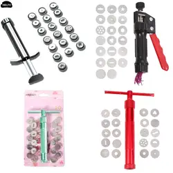 1Set Clay Extruders Clay Sugar Paste Extruder Sculpture Machine Polymer Gun Tool Squeezing Gun Type Mud Squeezer  Kitchen Tools
