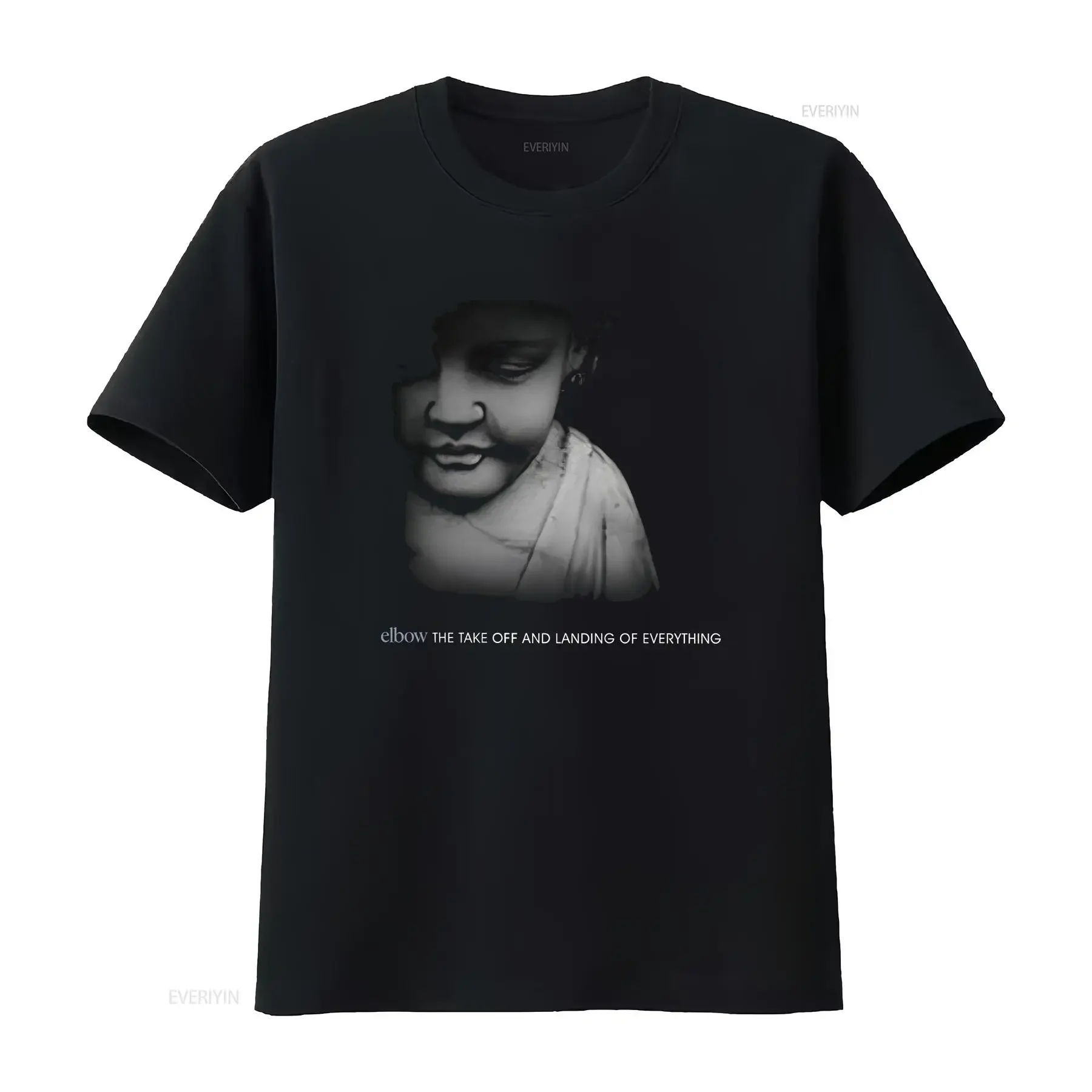 Men's Elbow TTOALOE B W Slim Fit T shirt X Large Black vintage Washed Soft Comfortable homme Casual Unisex Slightly