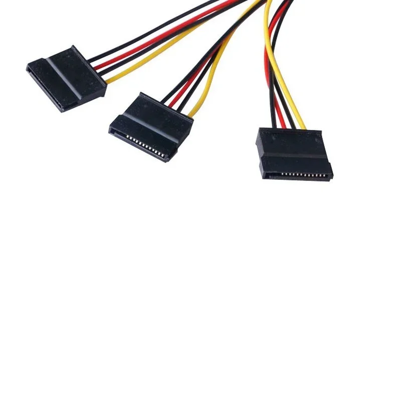 22cm SATA Adapter Cable IDE 4Pin Male to 3 Port SATA Female Splitter Hard Drive Power Supply Cable SATA Cable переходник New