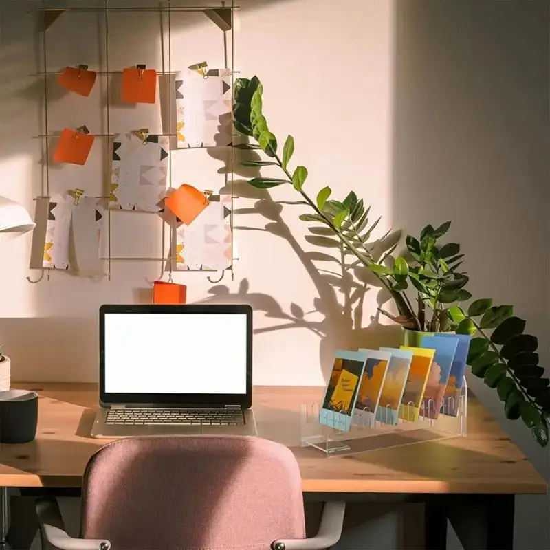 Greeting Card Display 12 Tier Acrylic Card Rack Display Stand Clear Greeting Card Organizer Postcard Holder Portable Bookmark &