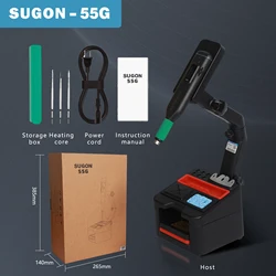 SUGON 55G Akülü Havya 250 mAh Manyetik Şarj Edilebilir Lehimleme İstasyonu Taşınabilir Elektronik Lehimleme Araçları Kiti