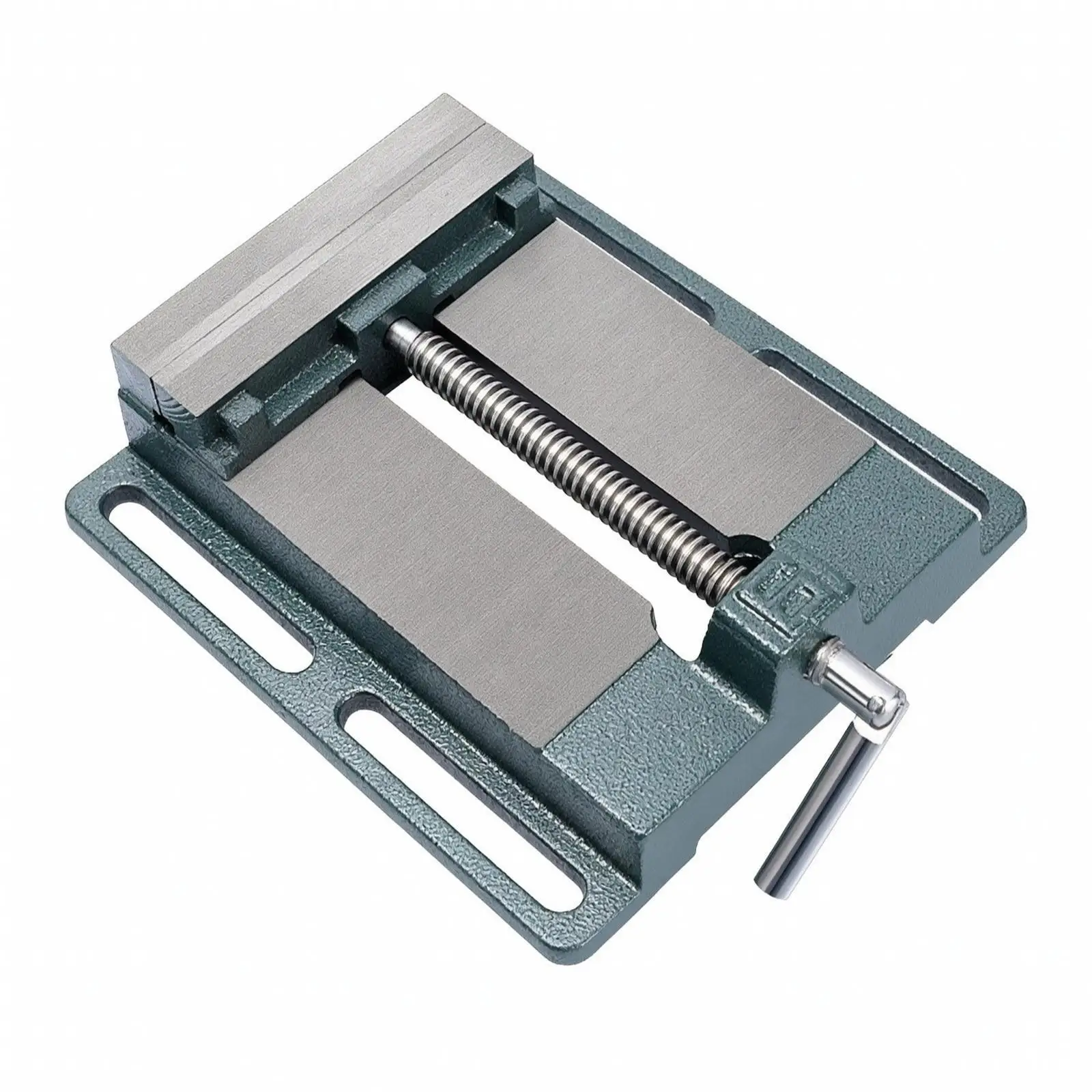 Cast-Iron Bench Vise Textured Gripping Surfaces Bench Vise with Steel Jaw Plates Adjustable Long-Lasting for Home Workshop