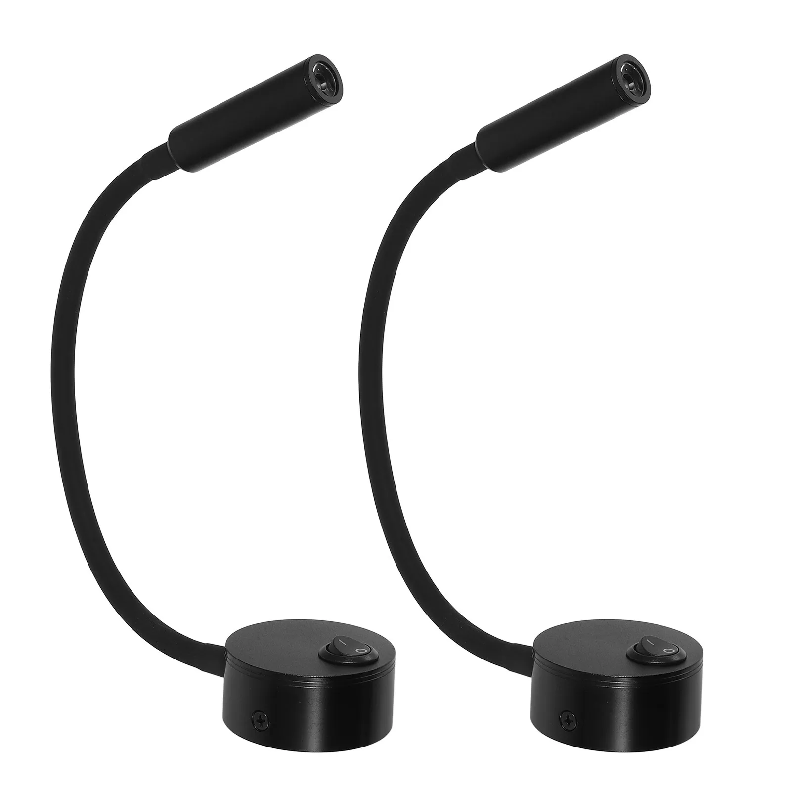 

2pcs Led Bedside Reading Lamp 3W Wall Mounted Flexible Gooseneck For Home Office Bedroom Dormitory Low Power Night Light