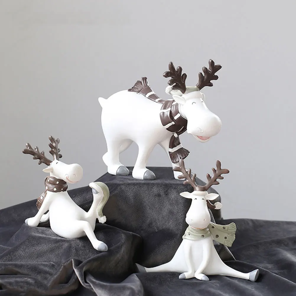 

1Pcs Resin Deer Ornament Christmas Decoration Desktop Home Office Desk Decor Creative Animal Craft Tabletop Indoor Ornament