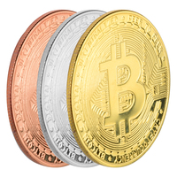 1 Pc Gold Plated Bitcoin Coin Collectible Art Collection Gift Physical Commemorative Casascius Bit BTC Metal Antique Imitation
