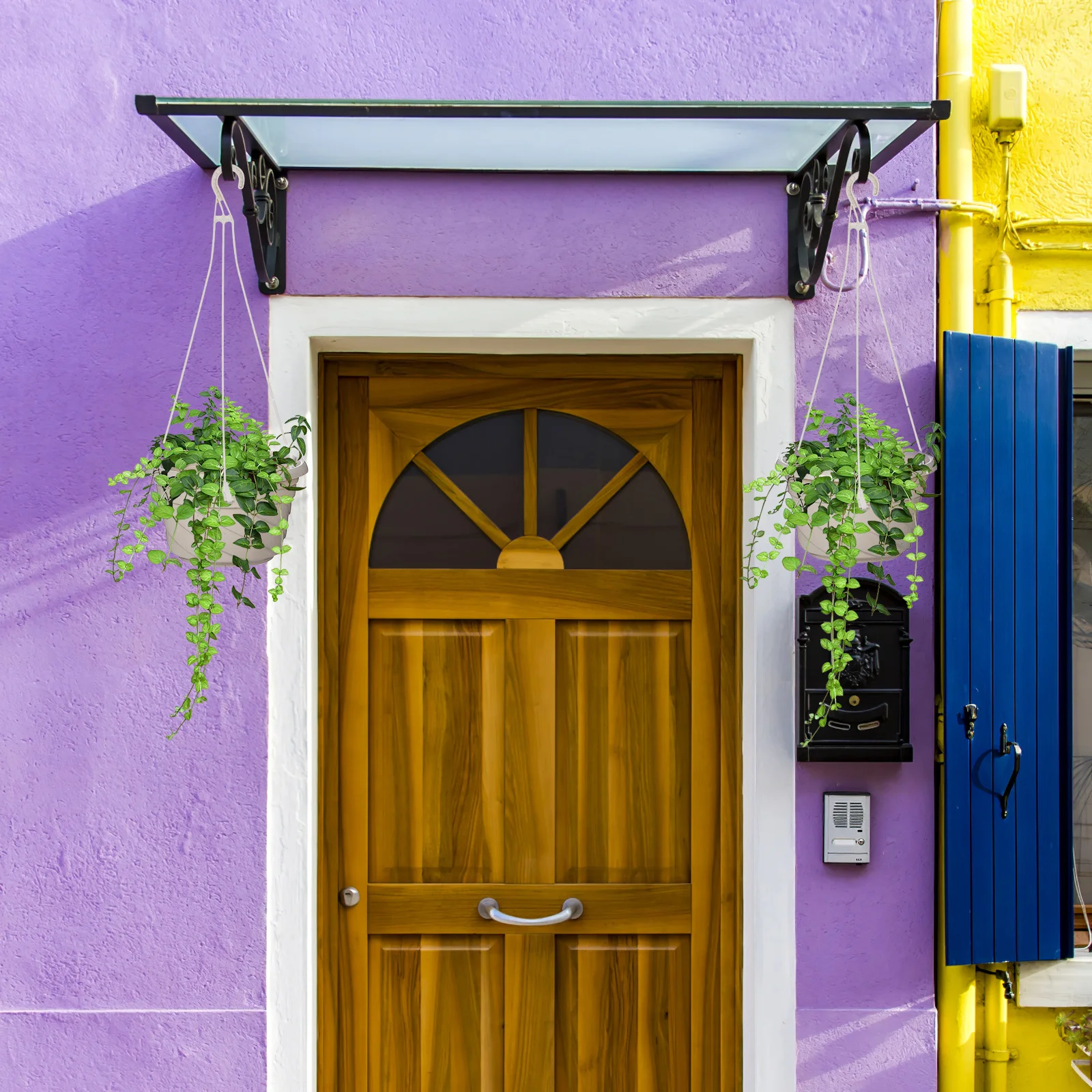 

4Pcs Hanging Plant Pots Durable PVC Hanging Planters for Indoor Outdoor Balcony Window Gardening Balcony Planter