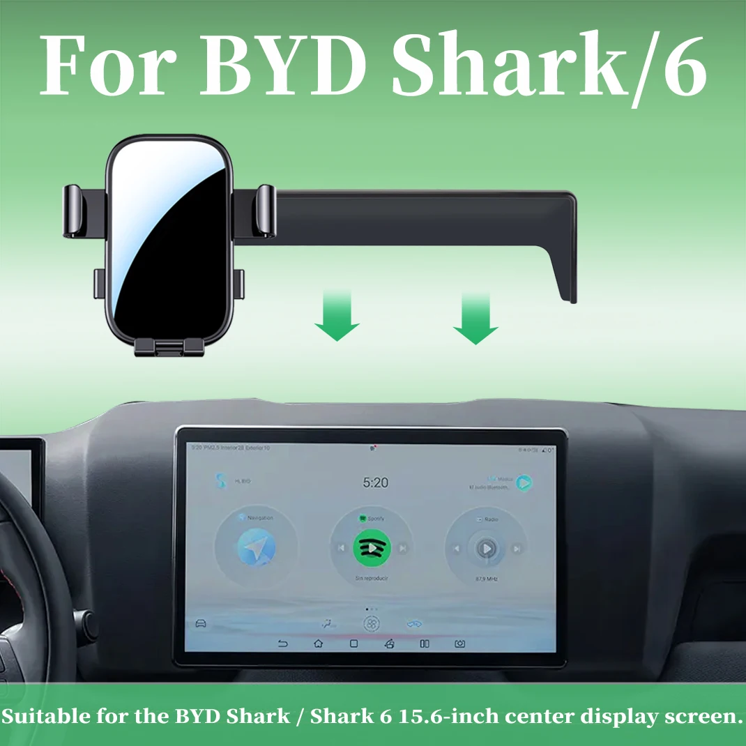 Phone Mount for LHD BYD Shark / 6 EV / DM-i, Compatible with the 12.8-inch Central Navigation Screen.
