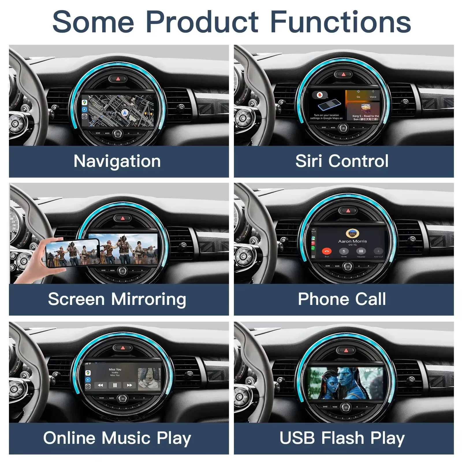 2025 جديد لاسلكي carplay أندرويد أندرويد مرآة ل Mini CIC R55 R56 R57 R58 R59 R60 R61 هاردتوب كونتري مان كوبر كلوبمان