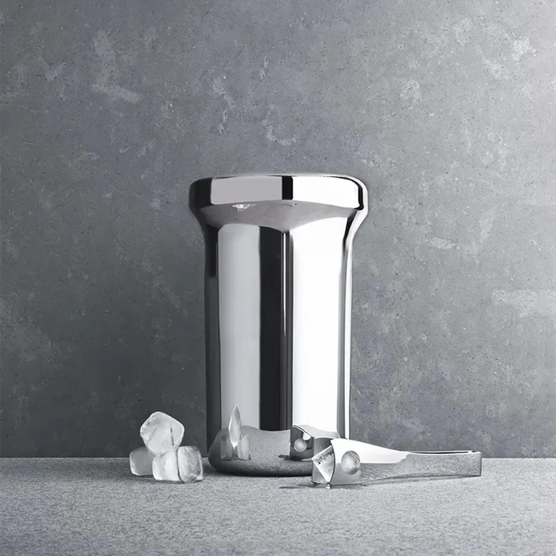 Modern design double-layer stainless steel ice bucket hotel household commercial simple wine set beverage