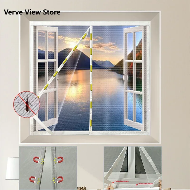 

Summer magnetic suction screen window,self installing mosquito proof mesh,self-adhesive curtain, simple invisible screen curtain