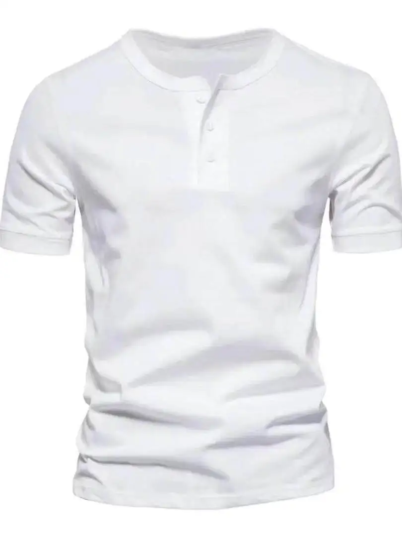 Men's round Neck Short Sleeve T-Shirt Standard Fit Flocking Process Bright Thread Citywalk Suitable American Style Pure Color