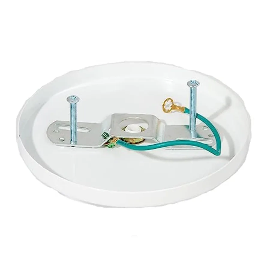 5 1/4 Inch Modern Shallow Steel Ceiling Light Canopy Plate Kit with Hardware
