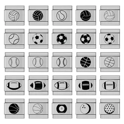 New Fashion Ball Sports Charm Italian Links Fit 9mm Bracelet Women Men Stainless Steel Making Jewelry