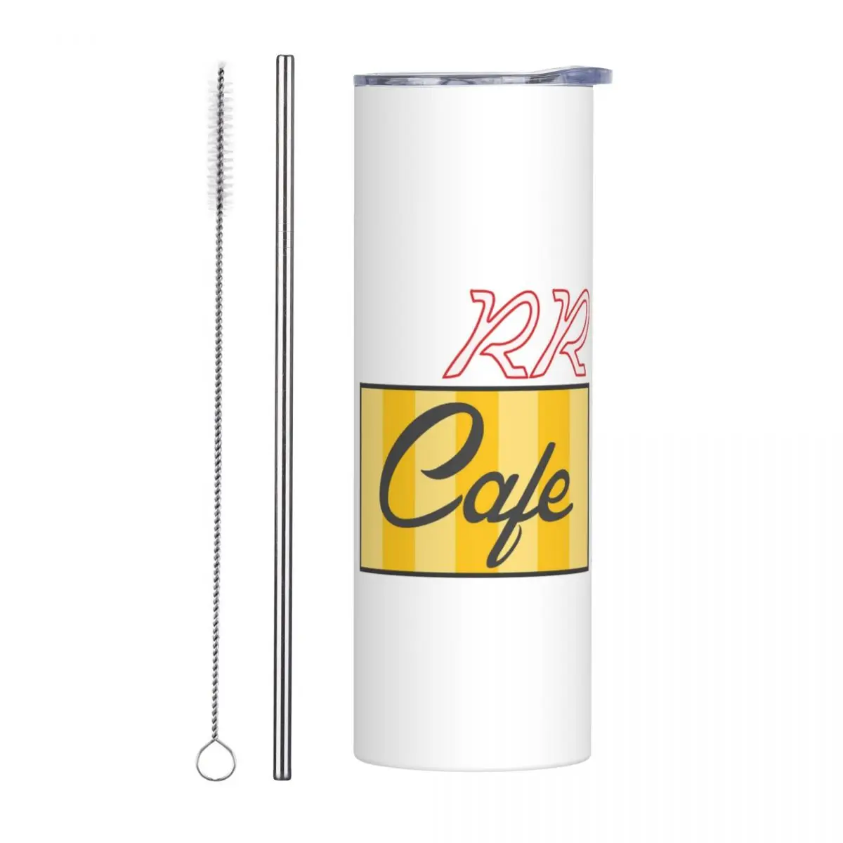 RR Diner Log Stainless Steel Tumbler Vacuum Insulated Mug Thermal Cold Cups Straw With Lid 20oz