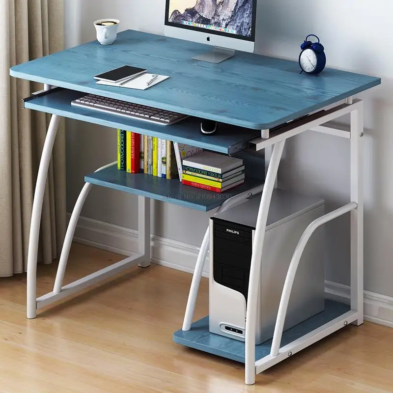 

Modern Computer Desk Workstation Study Writing Table Home Office Furniture with Keyboard Bracket PC Metal 71cm