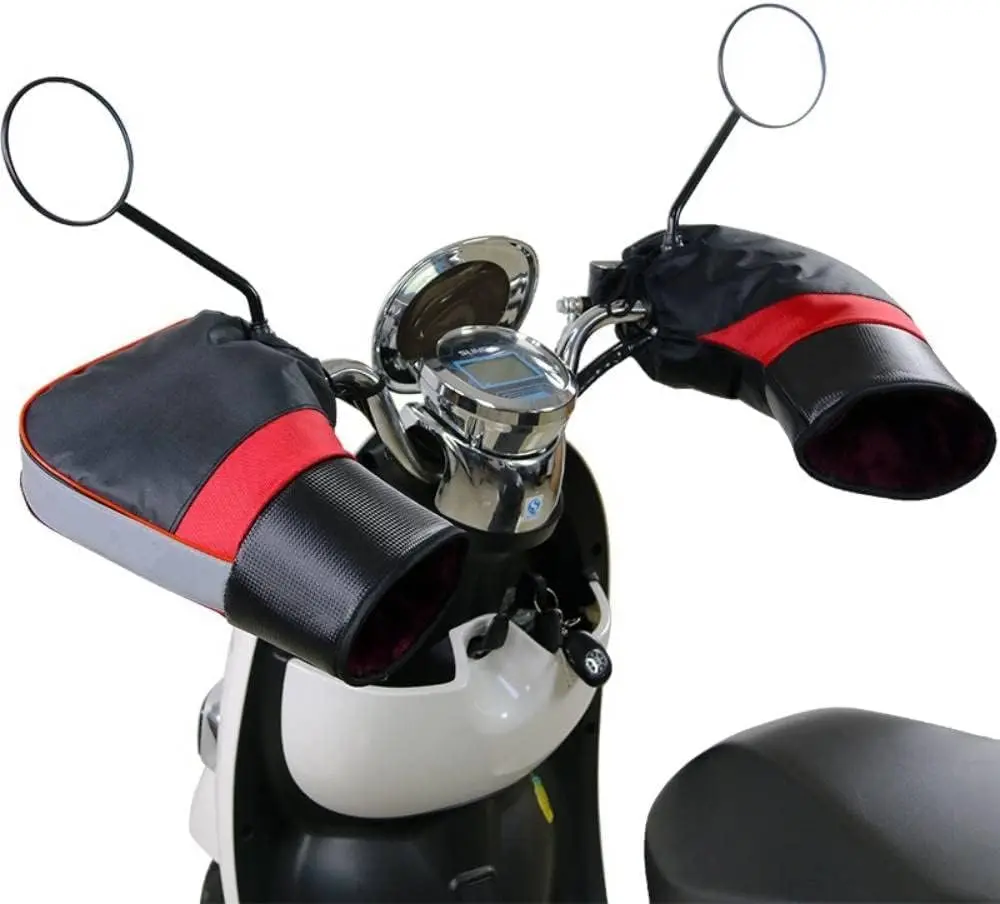 

1 пара зимних муфт на руль мотоцикла, термоветрозащитный непромокаемый толстый теплый чехол для скутера, велосипеда