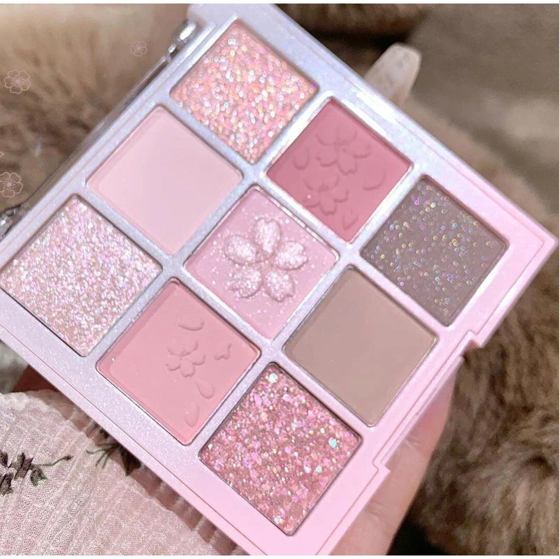 9-kolorowy, długotrwały makijaż Cień do powiek City Cold Warm Plate Pearl Matte Acrylic Transparent Nine Grid Eyeshadow Koreańskie kosmetyki