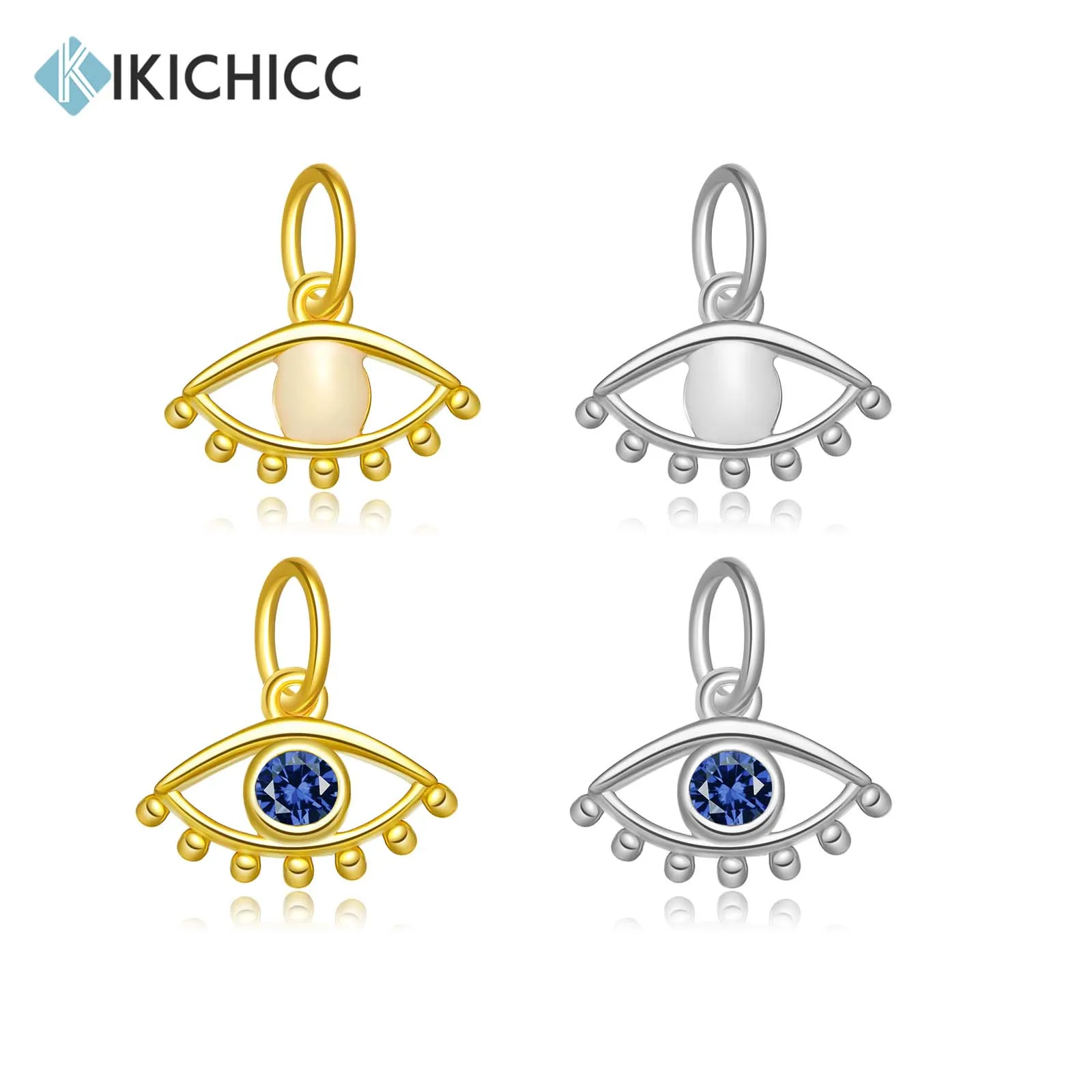 KIKICHICC 925 Sterling Silver 3*6mm Circle Evil Eye Red Pear Charm Pendant Luxury Women Crystal Birthstone Beads Necklace Making