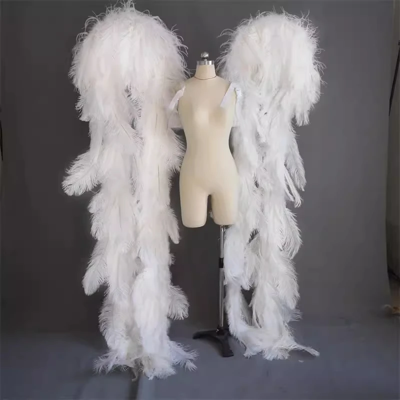 Asa branca atmosférica nova pena de avestruz fotografia decoração cauda filme e televisão pena adereços desempenho