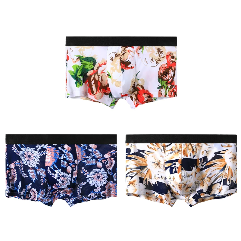 

Мужские трусы-боксеры из ледяного шелка, 1 шт., модальные, летние, тонкие, дышащие, SAO