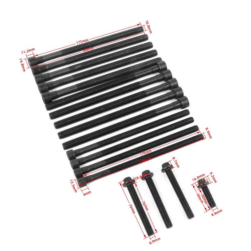 1Set Engine N54B30A, N55B30A Cylinder Head Bolts Set 11122165470 For BMW 1 2 3 4 5 6 7 3.0 N54 N55 Car Accessories Parts