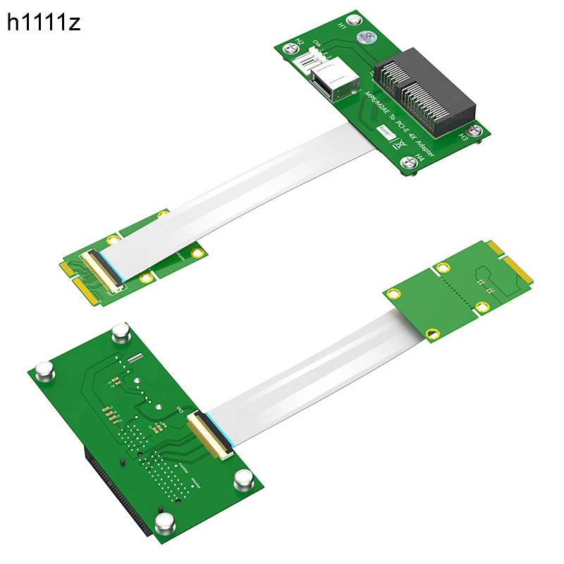 

Mini PCIE to PCI Express X4 Slot + USB2.0 Port Riser Card with FPC Extension Cable 4Pin Power Supply Magnetic Pad for Desktop PC