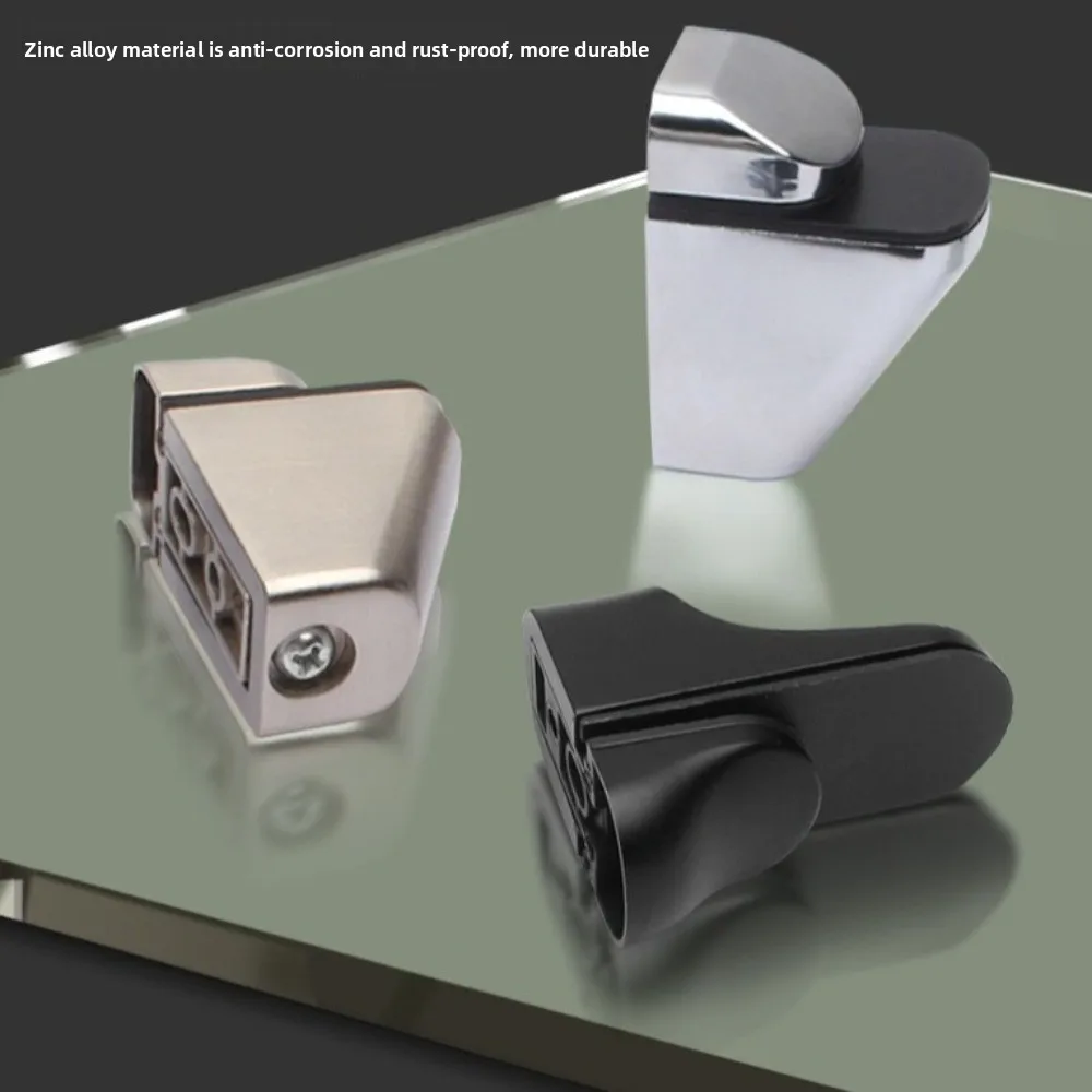 Zinc Alloy Metal Glass Clamps Adjustable Anti-Slip Partition Board Holder 1-22mm Thickness Glass Shelf Brackets DIY Installation