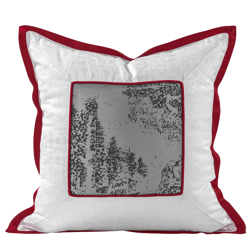 Luxury Pillow Cover Strie Red Grey Cushion Pillowcase Modern Sofa Couch Pillow Cover 60x60cm