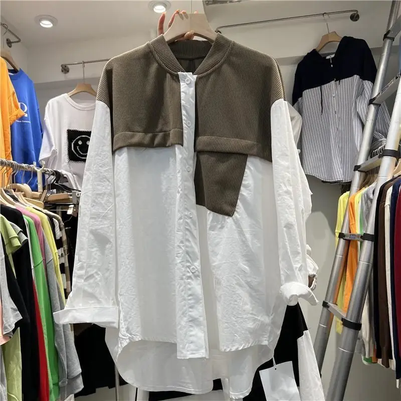 

Мужской свитер большого размера, осенний модный свободный крой для похудения, цветной блузковый принт, длинный свек, повседневный топ Faion