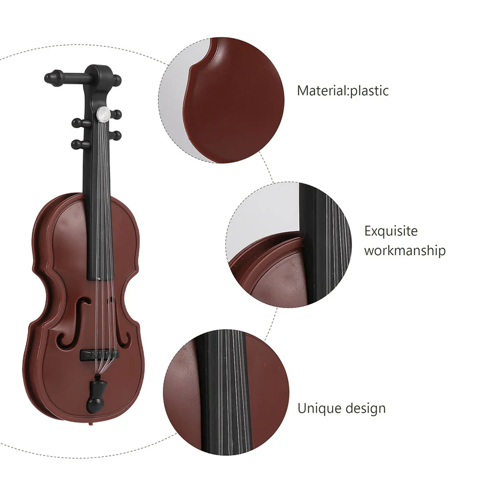 8 Sets Music Decor Mini Violin Models Desktop Decorations Brown Christmas Adorn Child