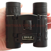 500X25 HD Zoom Portable Powerful Binoculars Long Range BAK4 Telescope Folding Low Light Binoculars for Hunting Camping