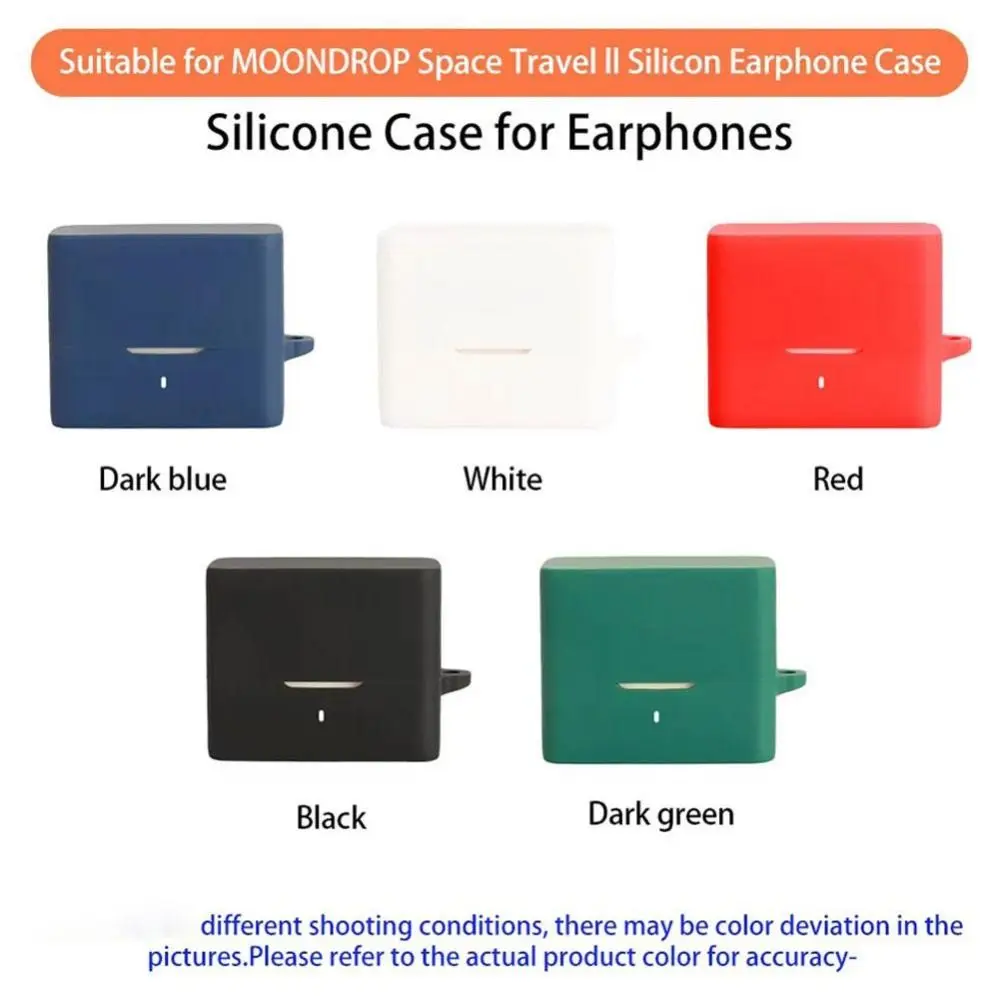 

Anti-fall Earphone Case with Keyring Silicone Earbuds Cover Dustproof Anti Scratch for MOONDROP Space Travel 2