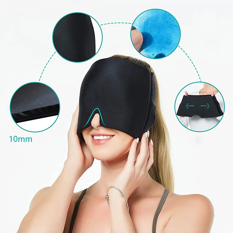 Gel Hot Cold Therapy Ice Cap Migraine Relief Hat Headache Hat For Relieve Pain Ice Hat Eye Mask Stress Pressure Pain Relief Tool