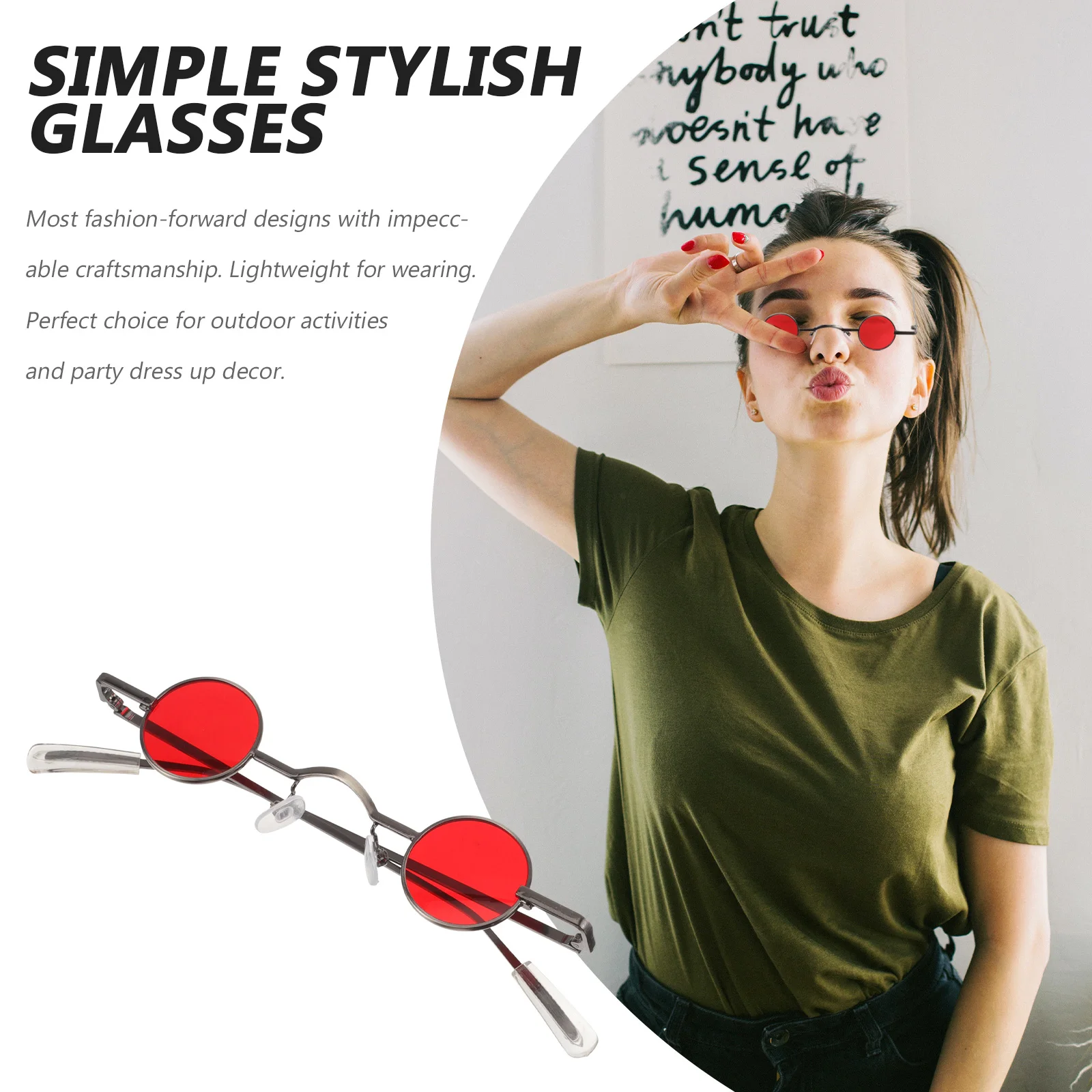 

Round Sunglasses Frame Creative Eyeglasses Beach Eyewear Party Glasses Stylish Outdoor Decorative Party Glasses Gift Women Men