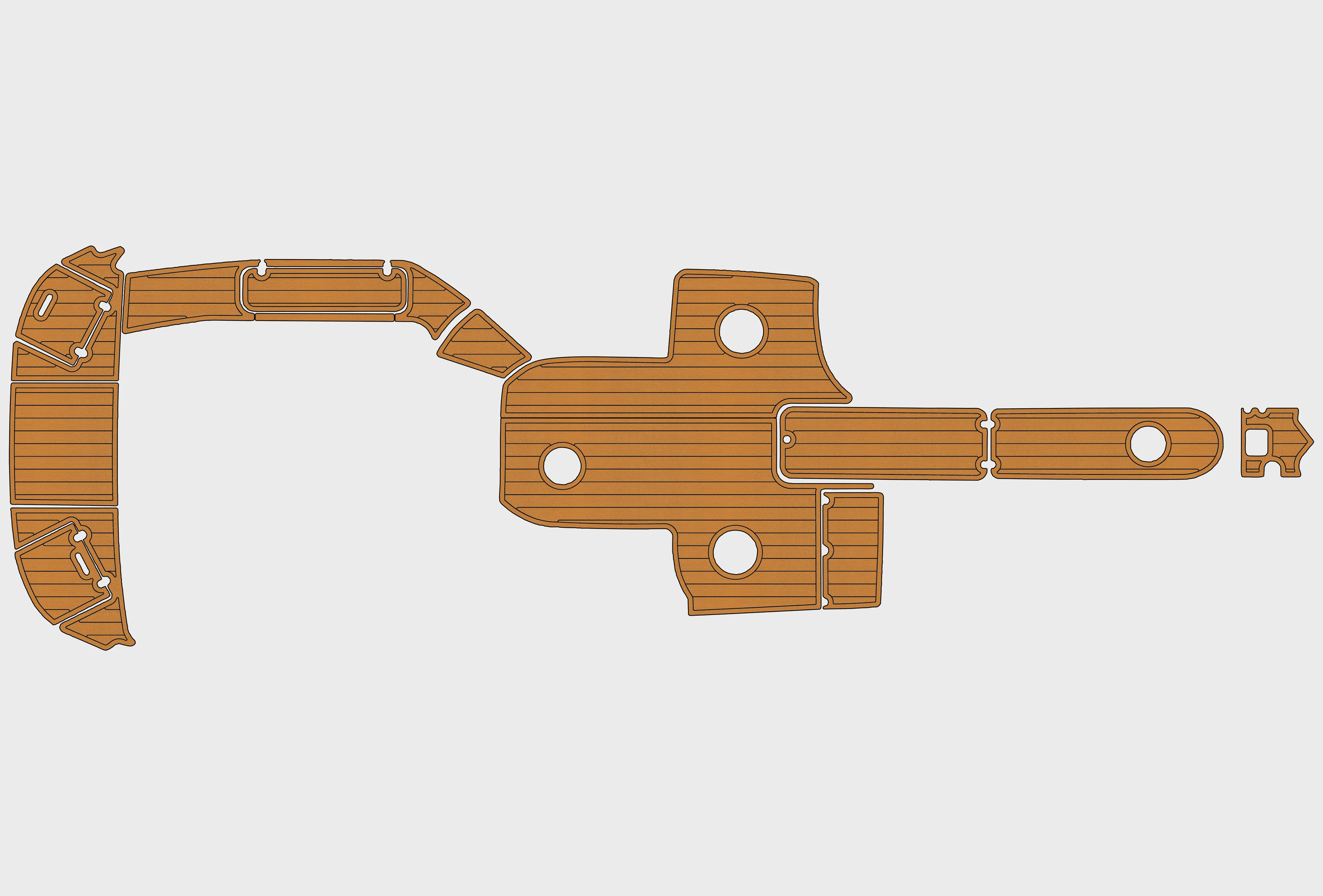 Eva foam Fuax teak seadek marine floor For 2006-2014 RINKER 246 Captiva BR  Cockpit Swim platform 1/4