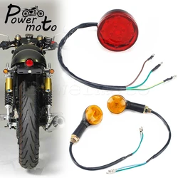 Motorcycle LED Stop Light Rear License Plate Tail Light for Honda Suzuki Yamaha Kawaski Scrambler Cafe Racer W/Turn Signal Light