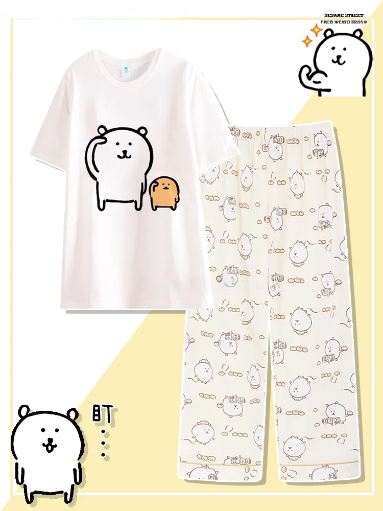 

Круглые женские брюки из чистого хлопка Ne Self-Depreing Bear, длинные брюки ort Sve, летняя милая домашняя одежда с героями мультфильмов